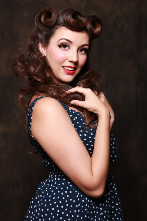 Voluminous Pin Curled Hairstyle