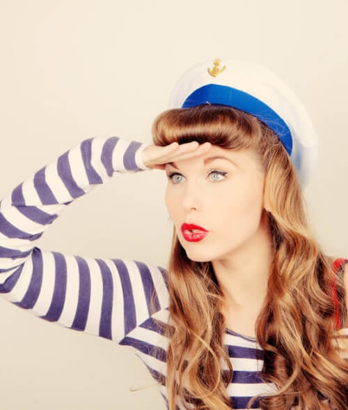 Long Vintage Hairstyle with Bangs