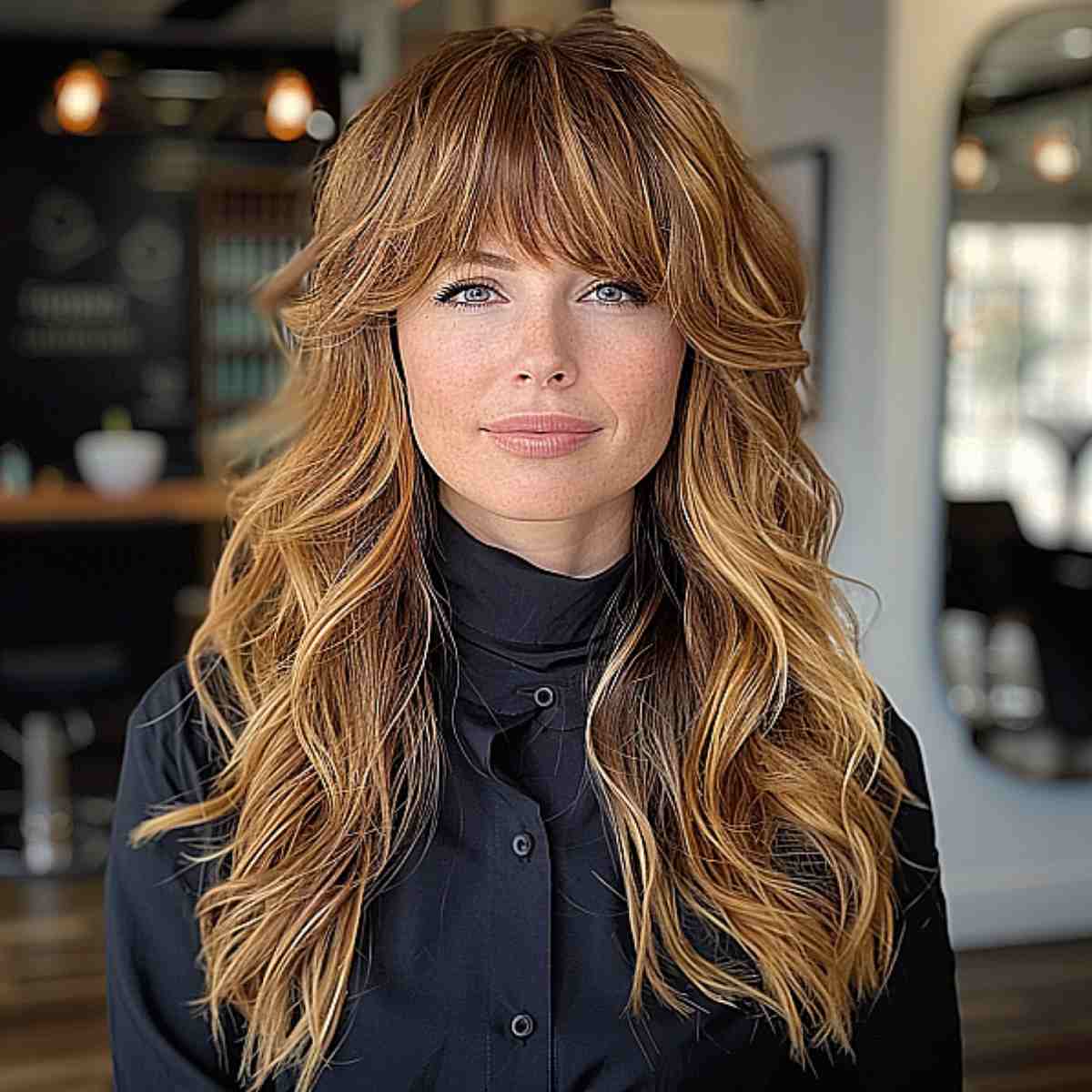 70s Layering with Bangs for Thick Hair