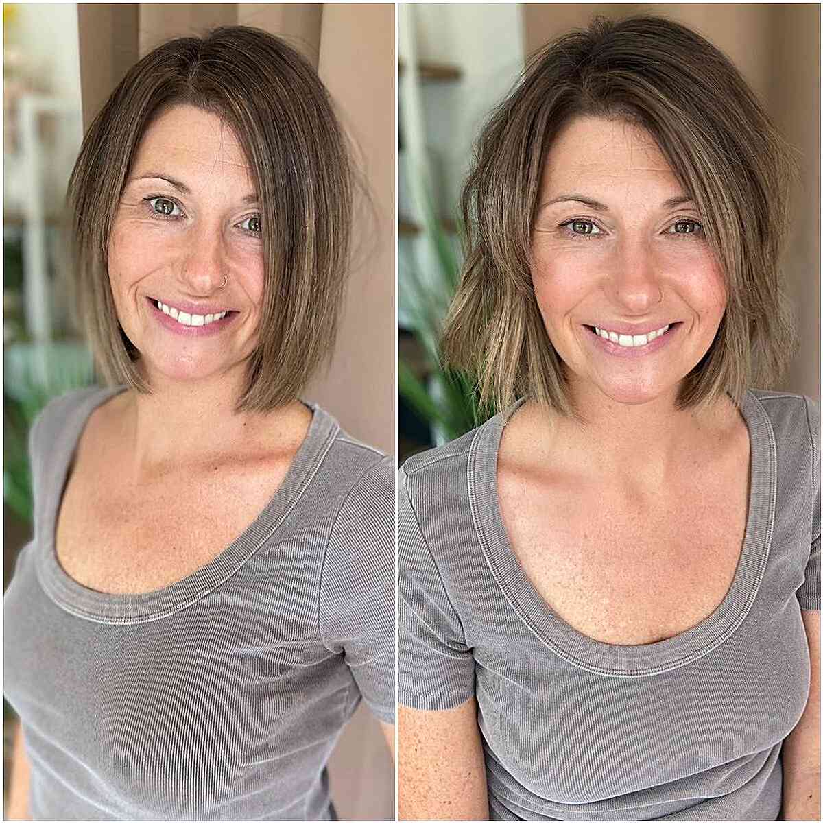 Above-the-Shoulder Straight Bob Cut or women over 40