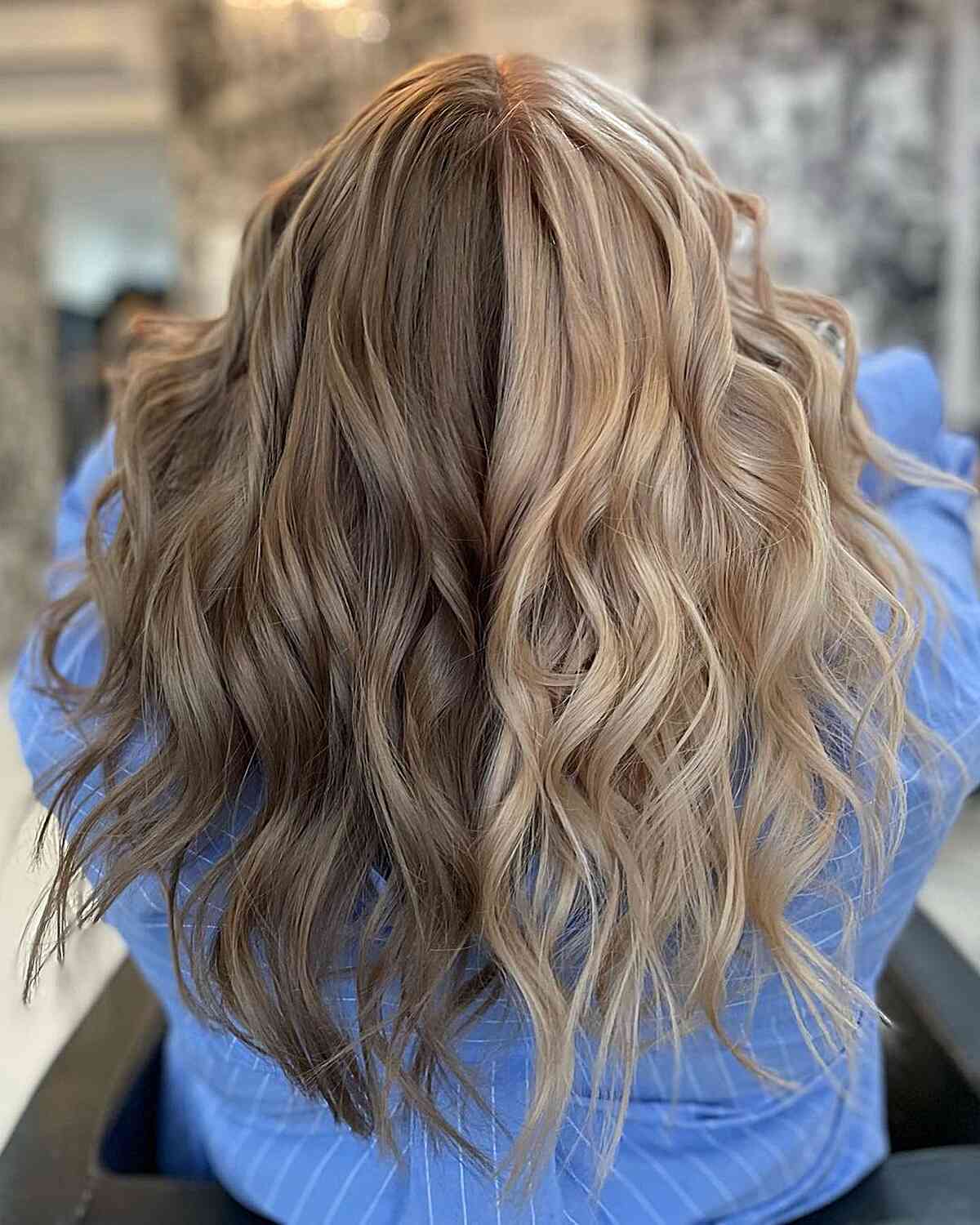 Ash Brown and Beige Blonde for Long Hair