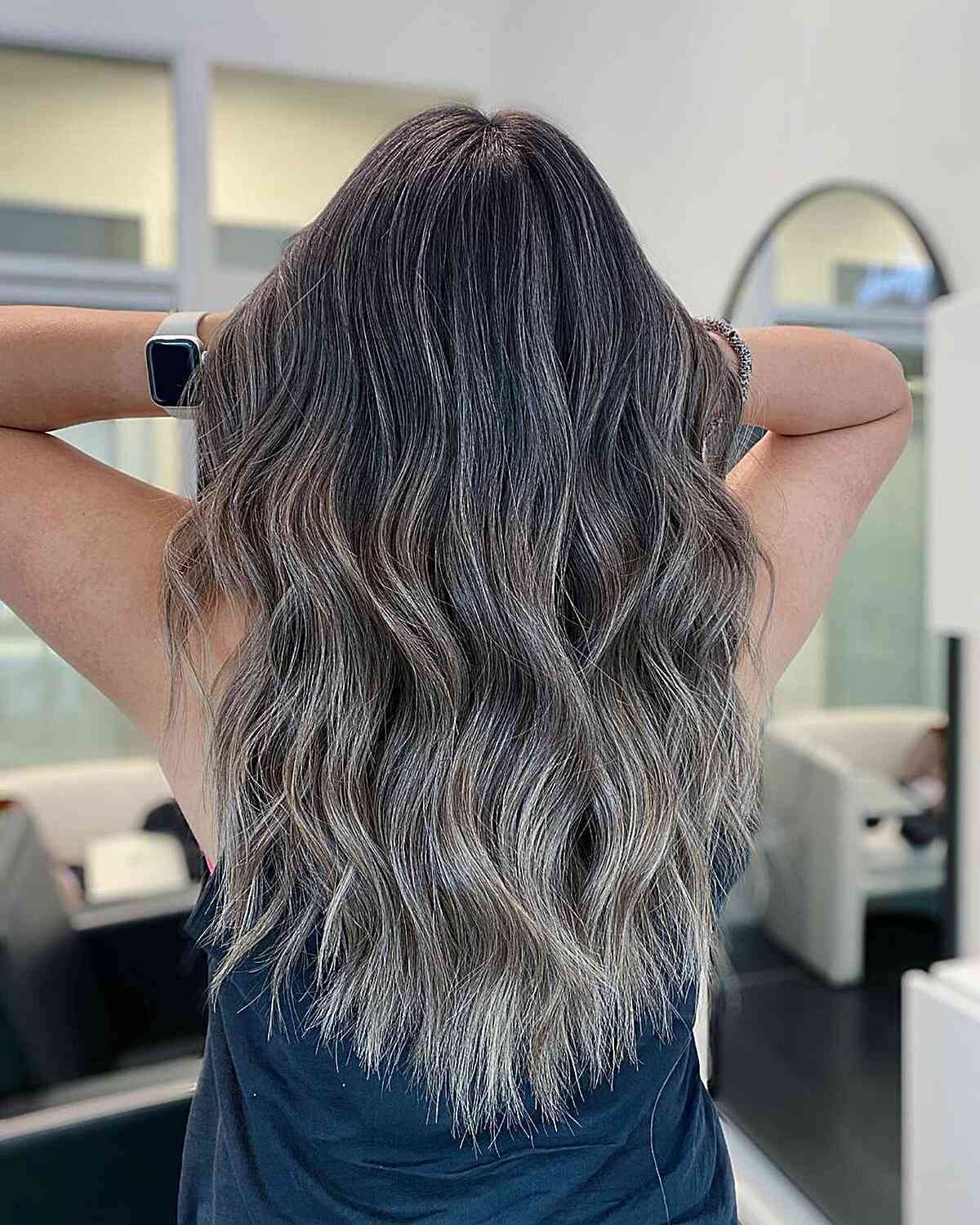 Ash Ombre on Long Beachy Waves