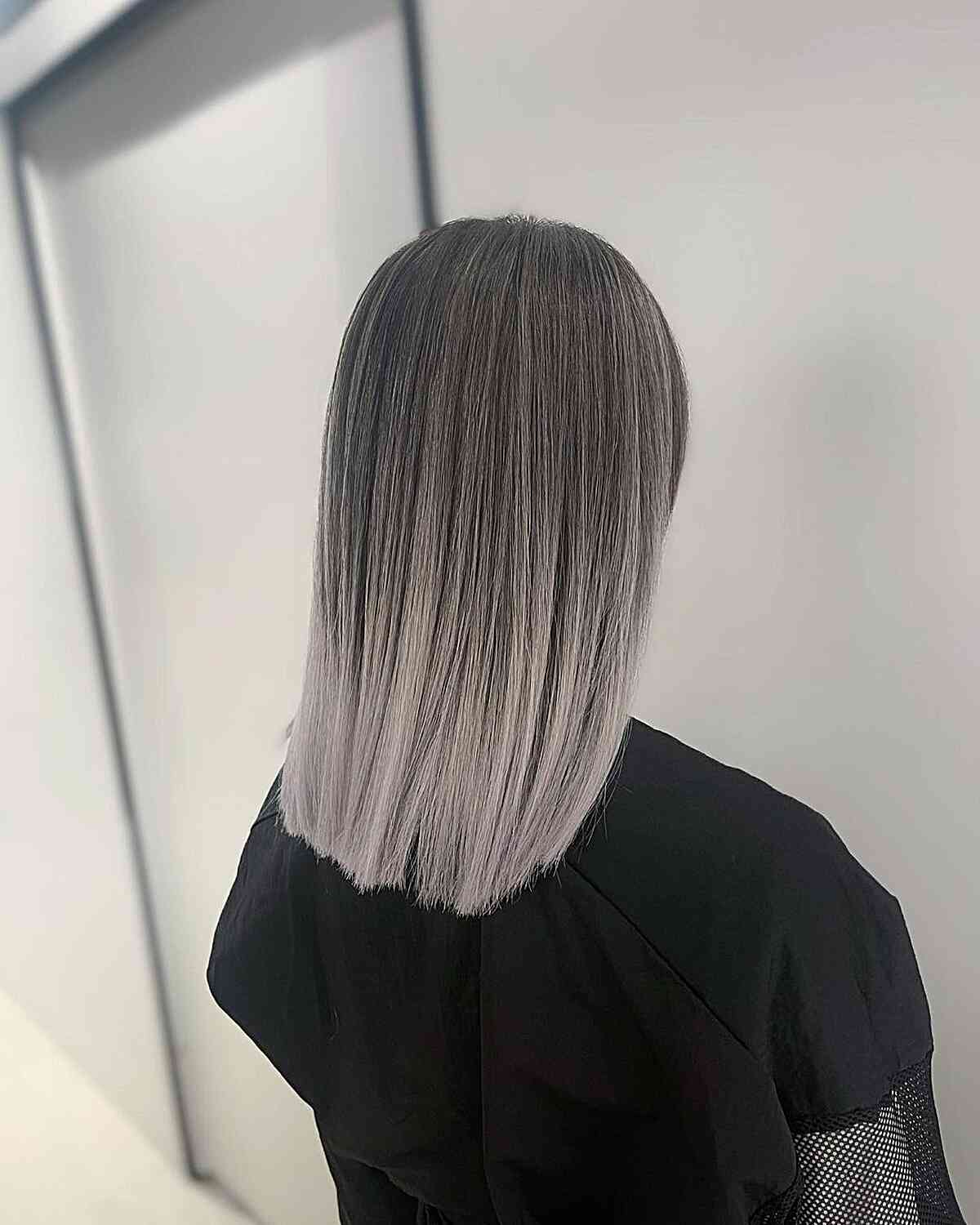 Ashy Ombre Medium-Length Hairstyle