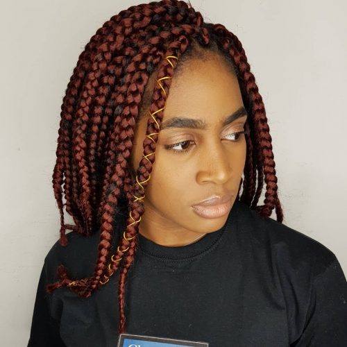 Red box braids are a type of braiding style that divides the pilus into Here are xv Hot Examples of Red Box Braids