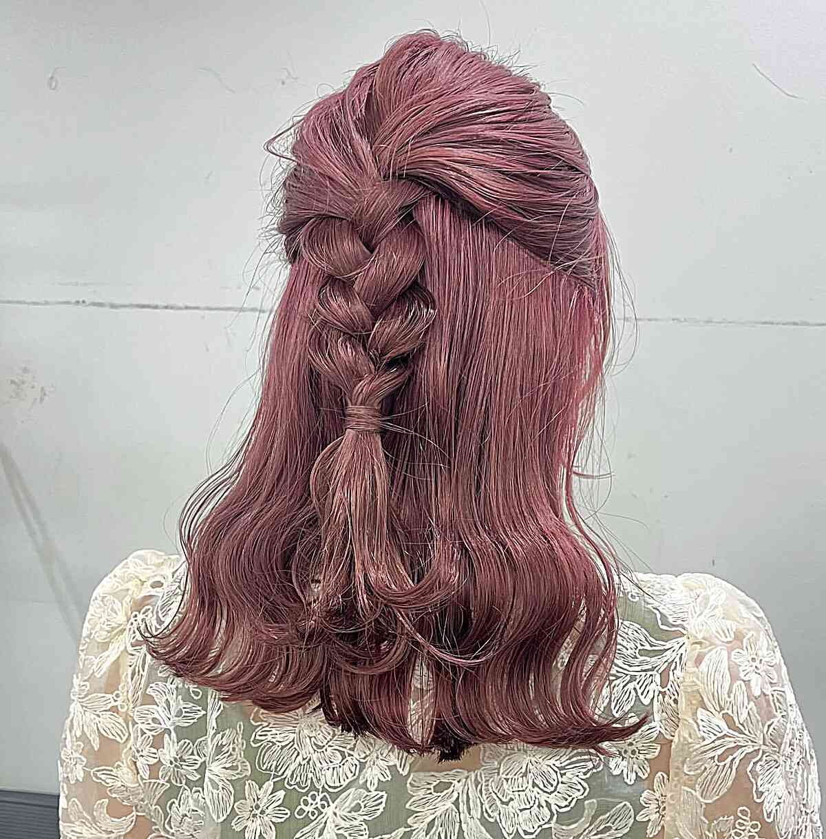 Back Dutch Braid Medium-Length Hairstyle