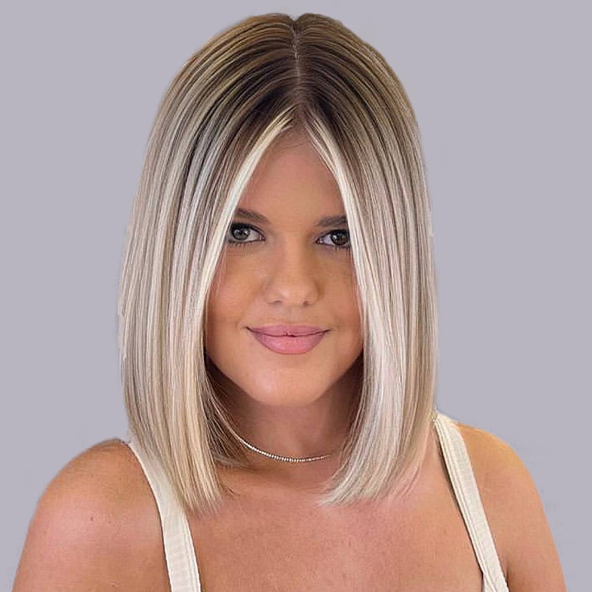 Image of Blunt pixie cut with red balayage
