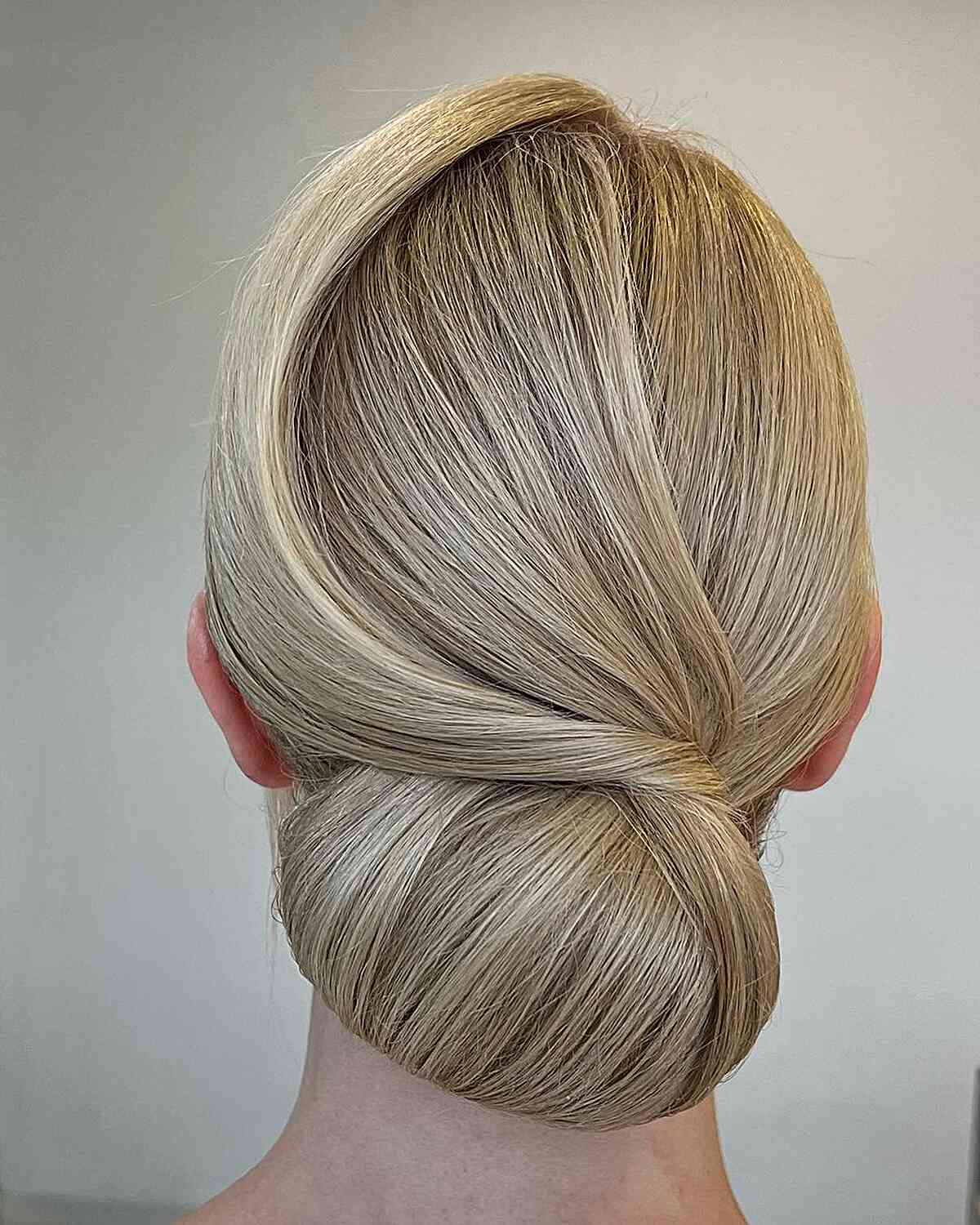 Beige Blonde Formal Chignon for Gala Events