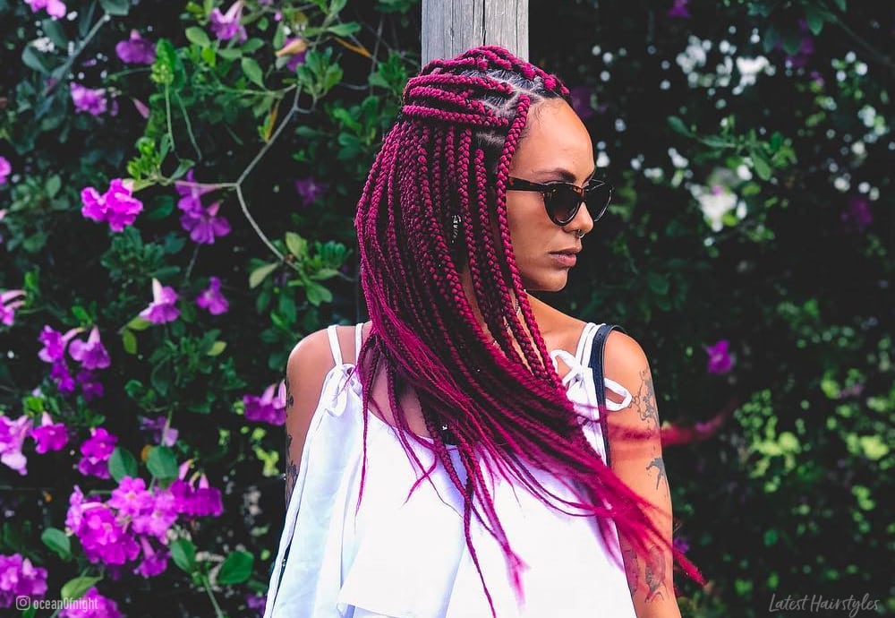 The 13 Hottest Burgundy Box Braids