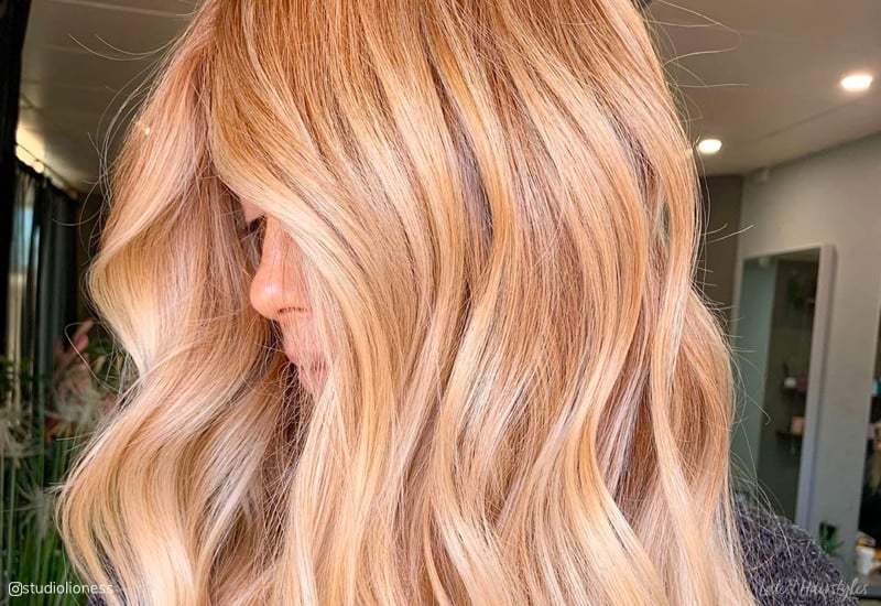 Image of Golden blonde hair for oval face