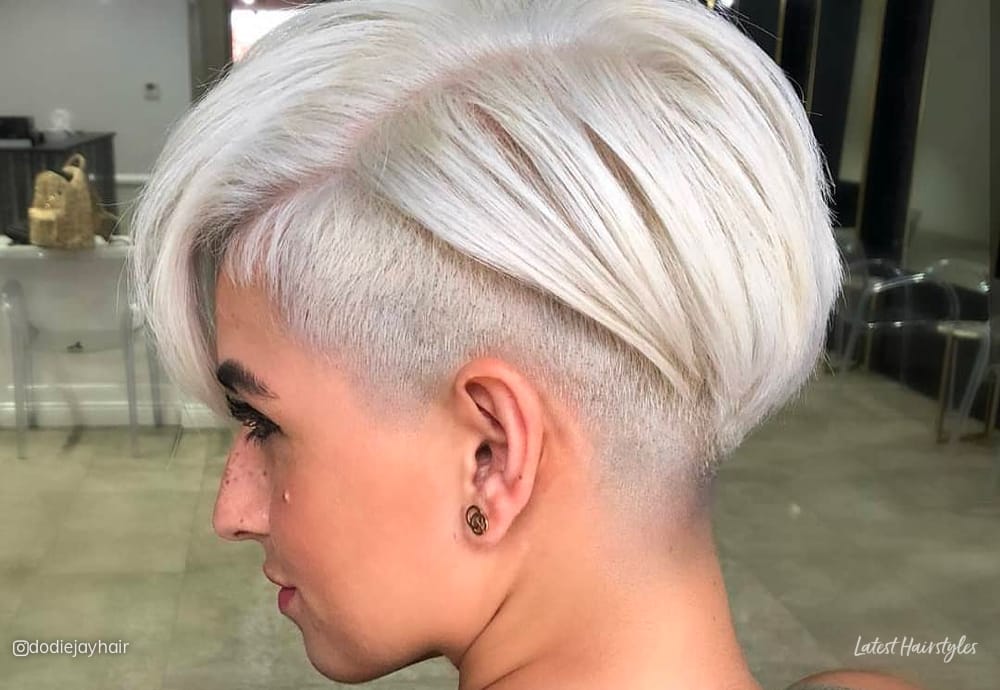 Image of Short pixie with undercut for oval face