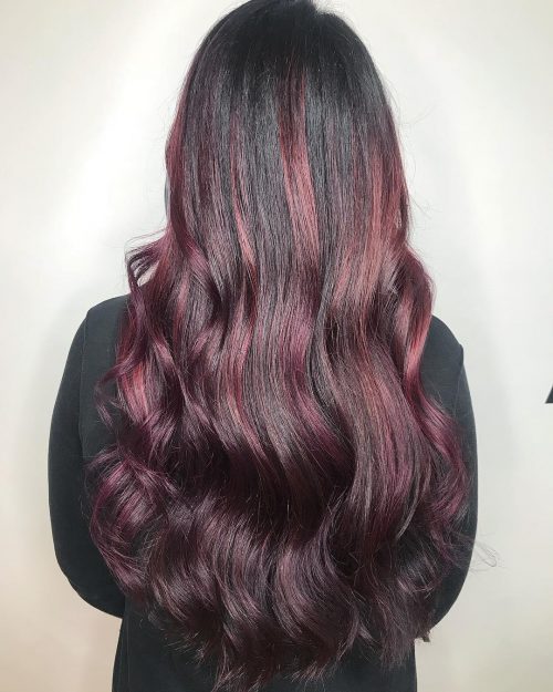 A burgundy pilus color is a blend of brownish together with imperial that create a deep burgundy cherry vino 38 Best Burgundy Hair Color Ideas – Yummy Wine Colors!