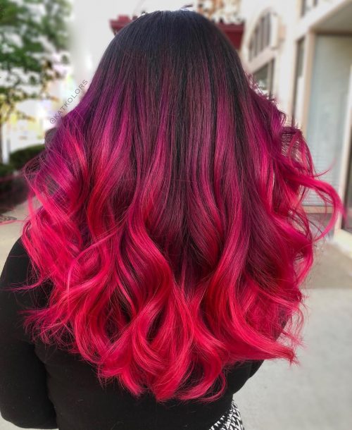 pilus is a pilus color that features a shade of pinkish transitioned into some other vivid or nat Check Out These 17 Incredible Pink Ombré Hair Colors