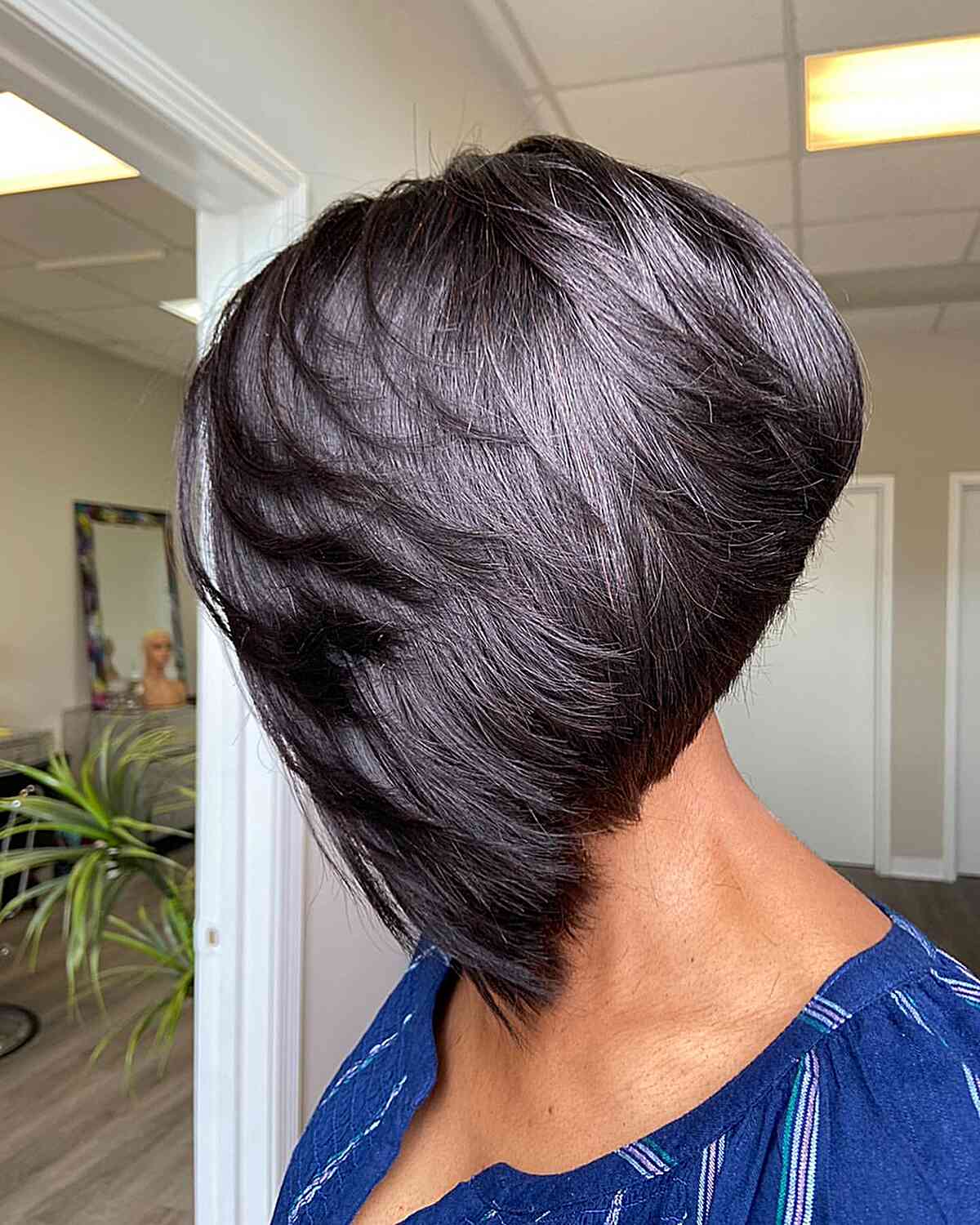 Black Short Feathered Bob