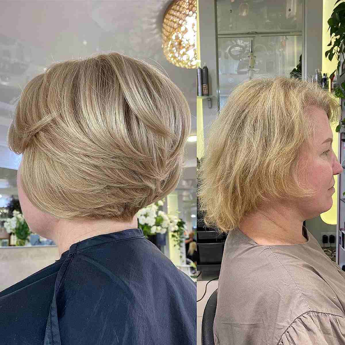 Shorter Blonde Inverted Bob with Tapered Layers
