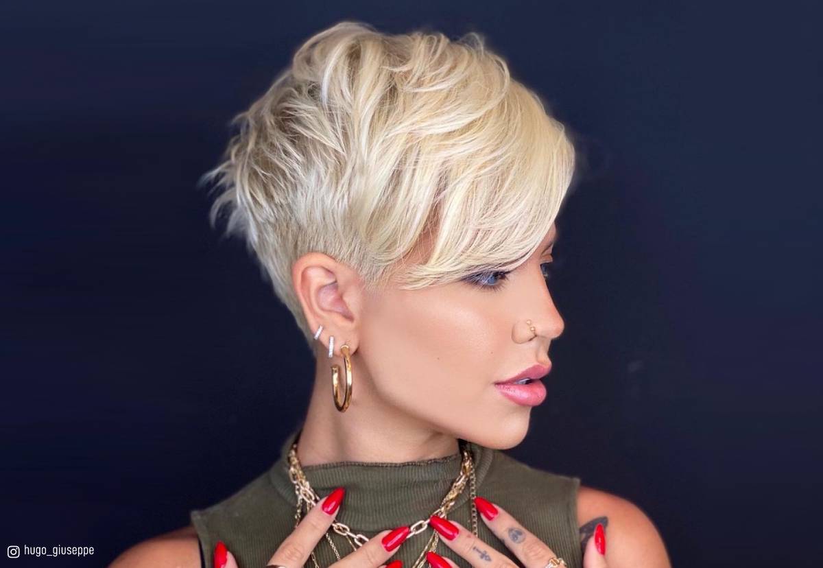 Image of Blonde pixie cut