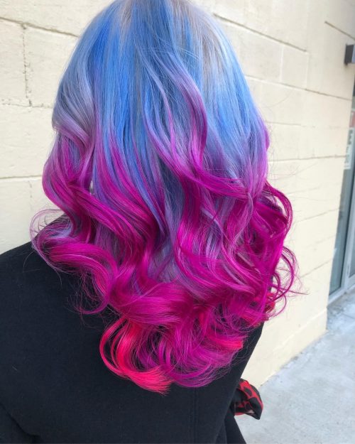 pilus is a pilus color that features a shade of pinkish transitioned into some other vivid or nat Check Out These 17 Incredible Pink Ombré Hair Colors