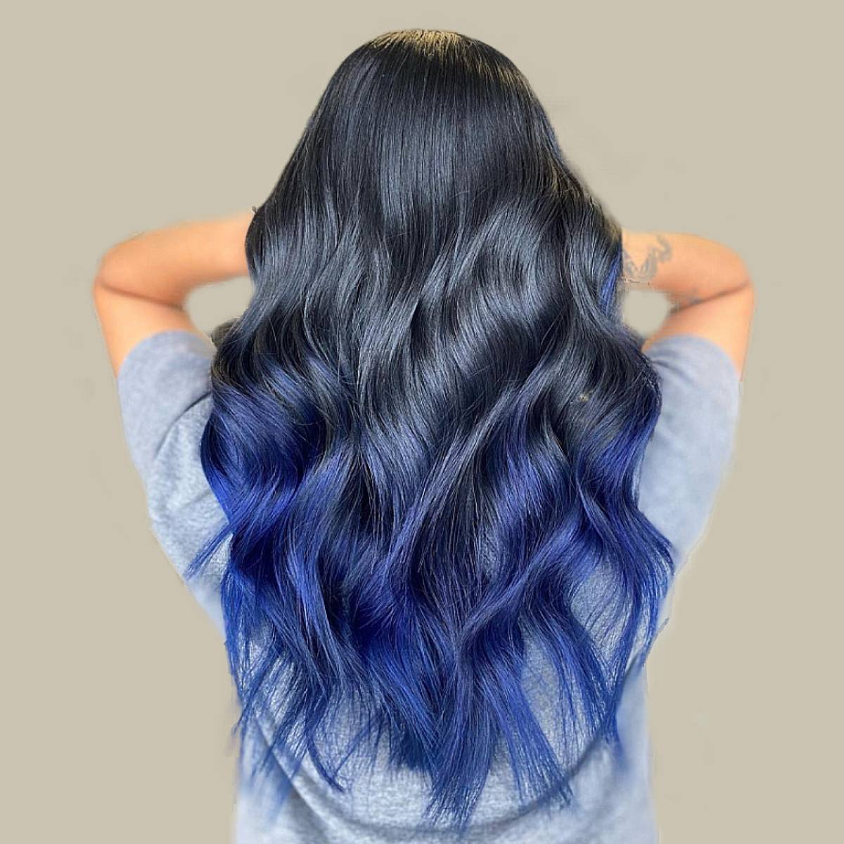 Black To Blue Hair Ombre