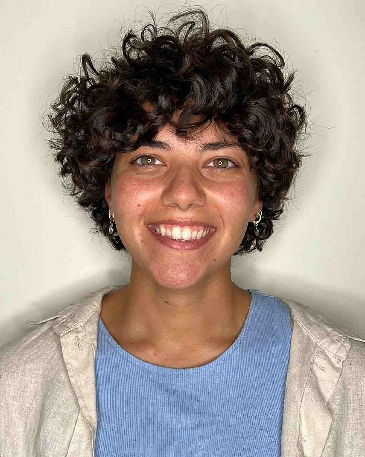 Short Bowl Cut with Defined Curls
