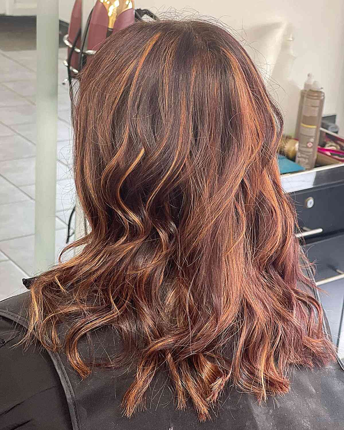 Bright Copper Hair Highlights for Medium Brown Locks