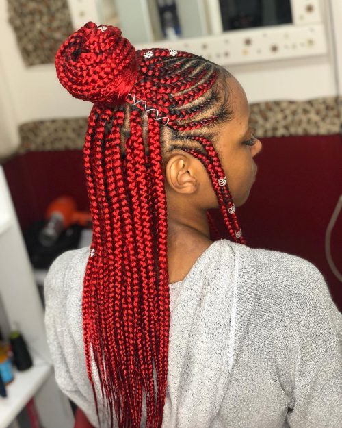 Red box braids are a type of braiding style that divides the pilus into Here are xv Hot Examples of Red Box Braids