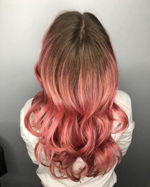 pilus is a pilus color that features a shade of pinkish transitioned into some other vivid or nat Check Out These 17 Incredible Pink Ombré Hair Colors