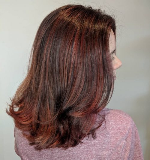 Red And Black Hair Ombre Balayage Highlights