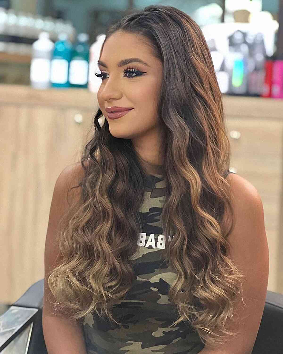 Brunette Hair with Long Beachy Waves