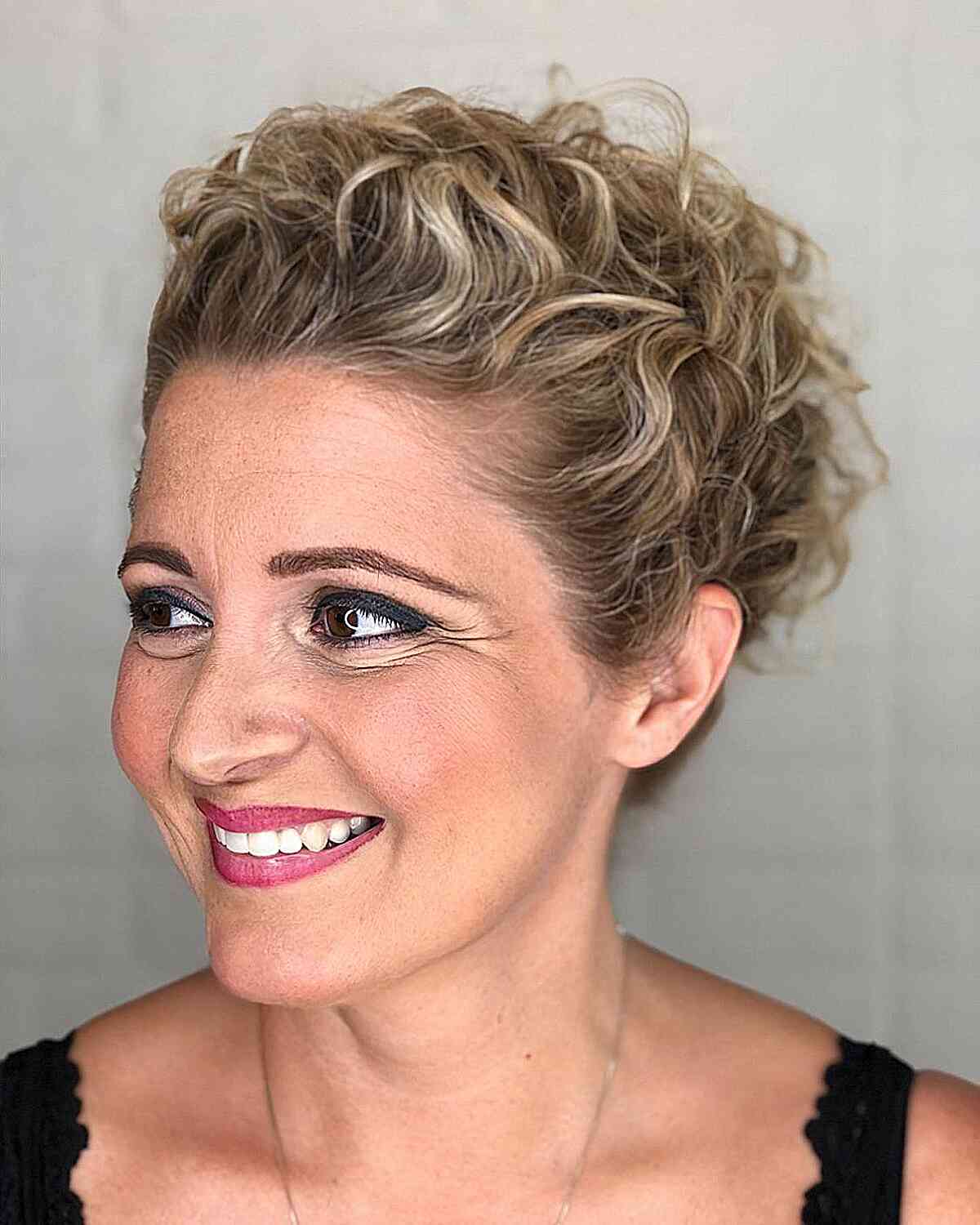 Brushed Back Curls for Short Hair
