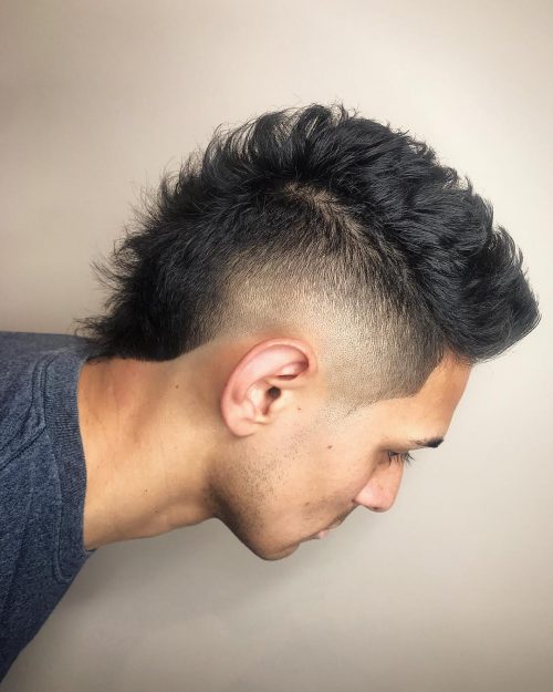 A imitation hawk fade is a type of fade that complements a imitation hawk hairstyle yesteryear adding contra xv Lit Faux Hawk Fade Haircuts for Guys