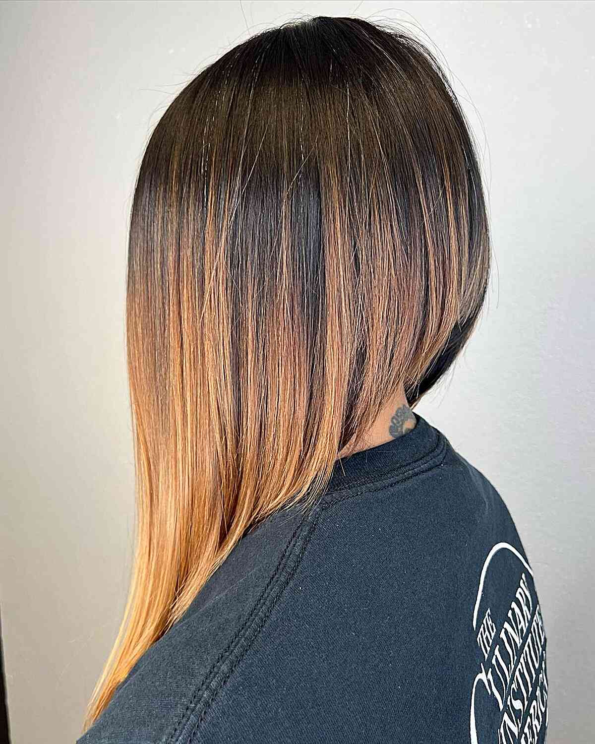 Caramel Inverted Bob at Shoulder-Length