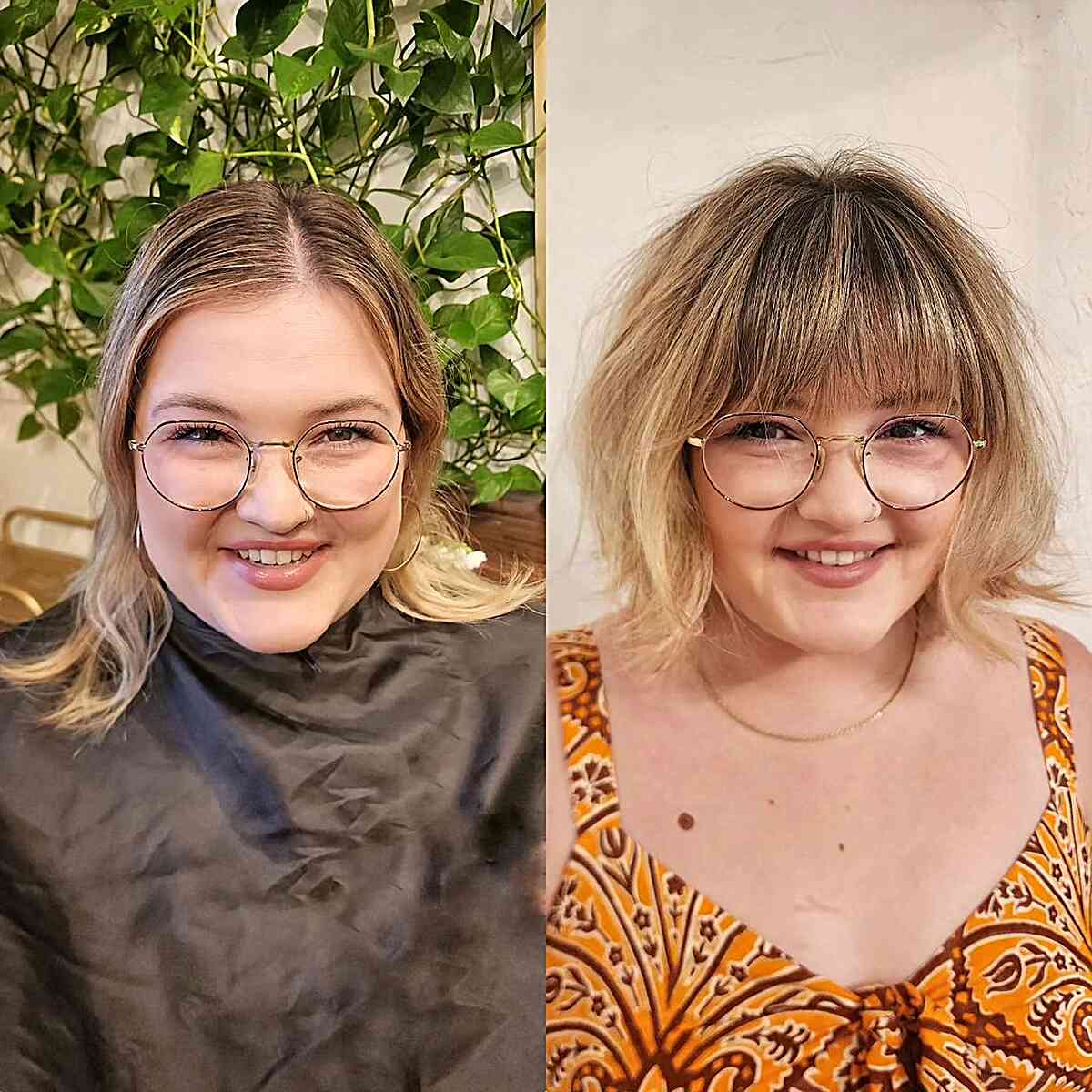 Chic Short Layered Bob with Fringe for Round Faces