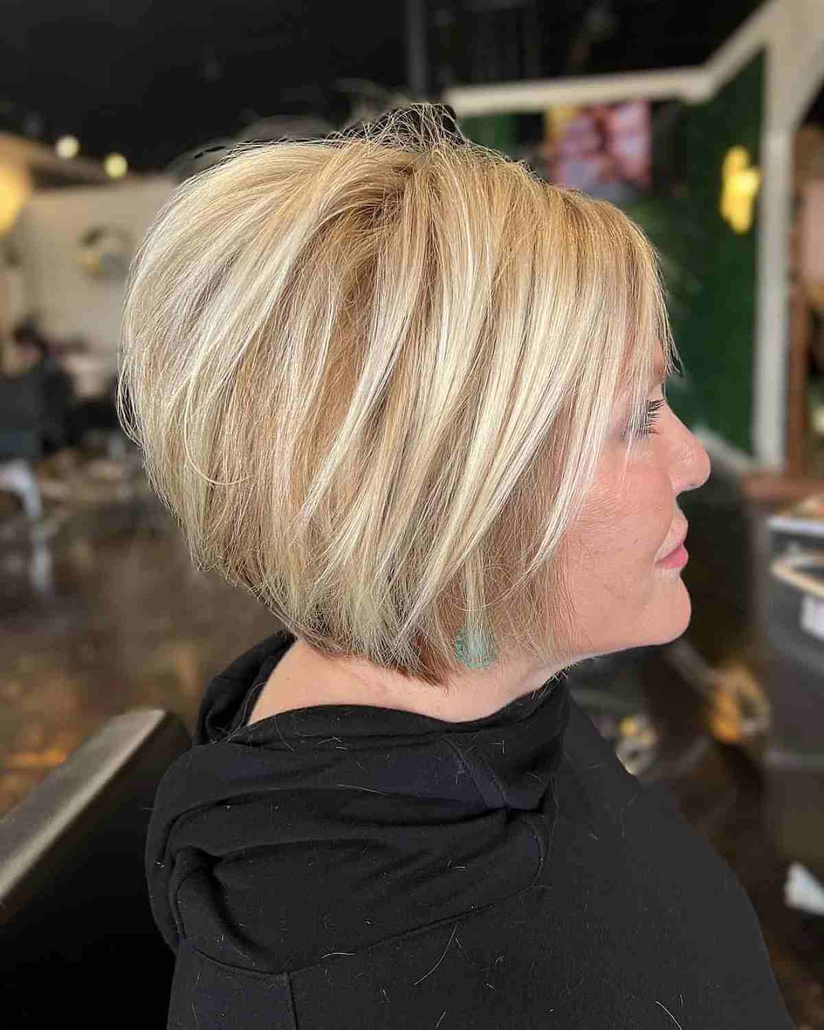 Chin-Length Stacked Bob