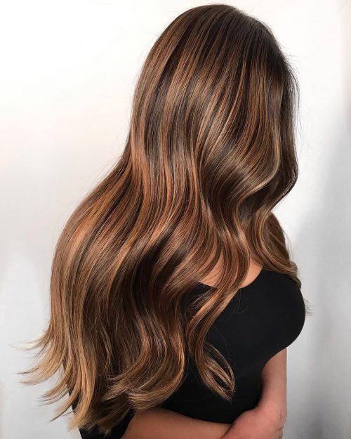 Chocolate Brown Hair with Caramel Highlights