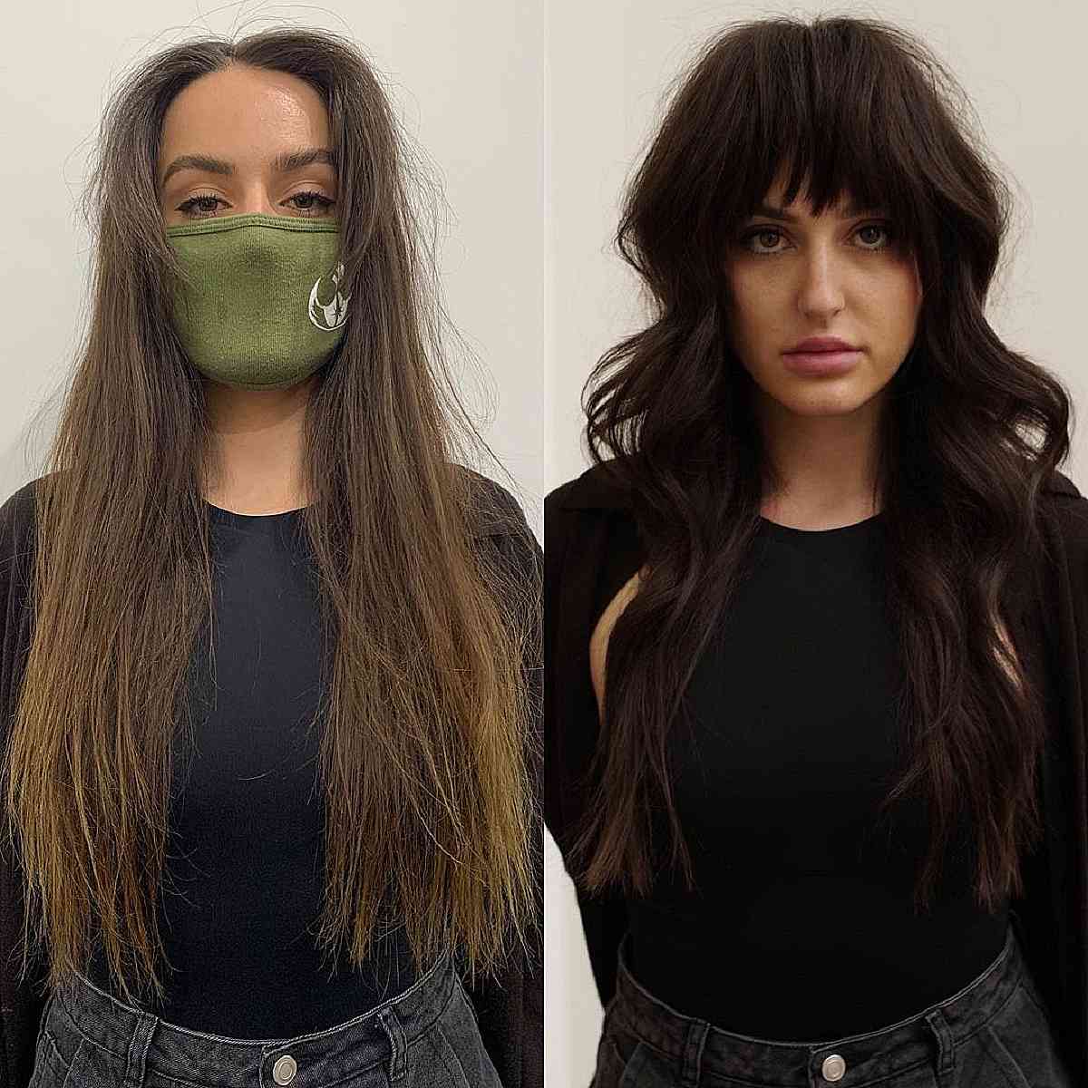 Unique Choppy Bangs for Long Hair