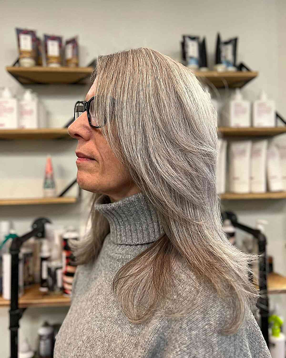 Chunky Layers for Thick Gray Hair for Older Women Over Sixty