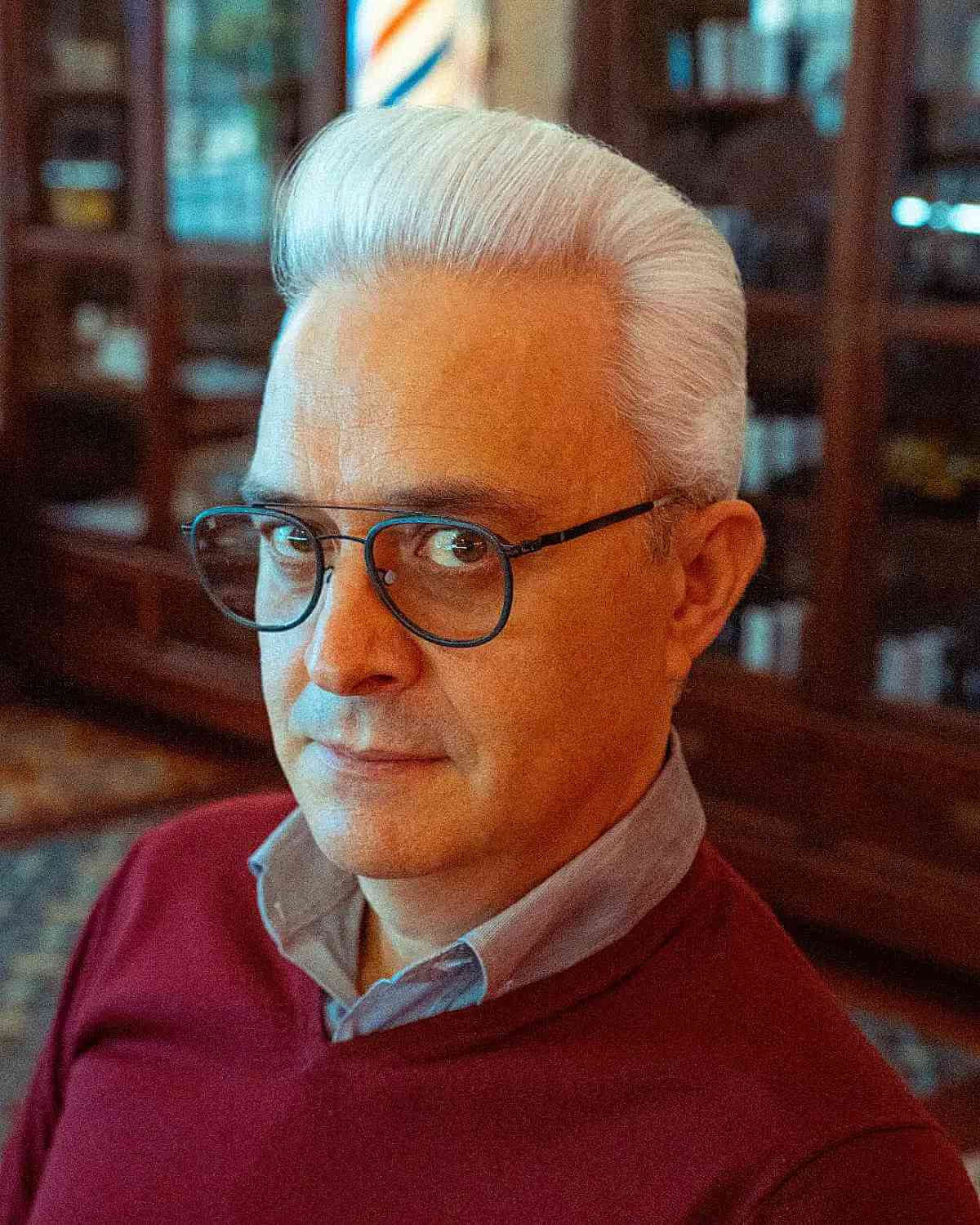 Classic White Pompadour for Men
