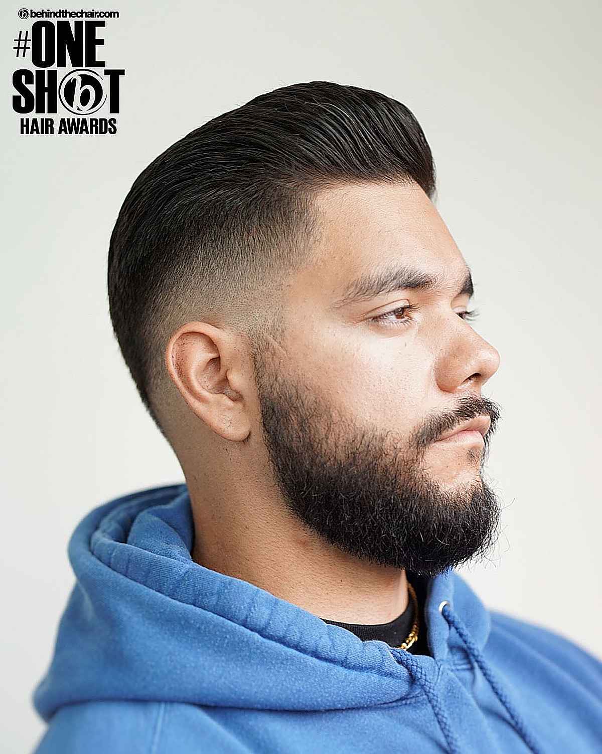 Dramatic contour pompadour for men