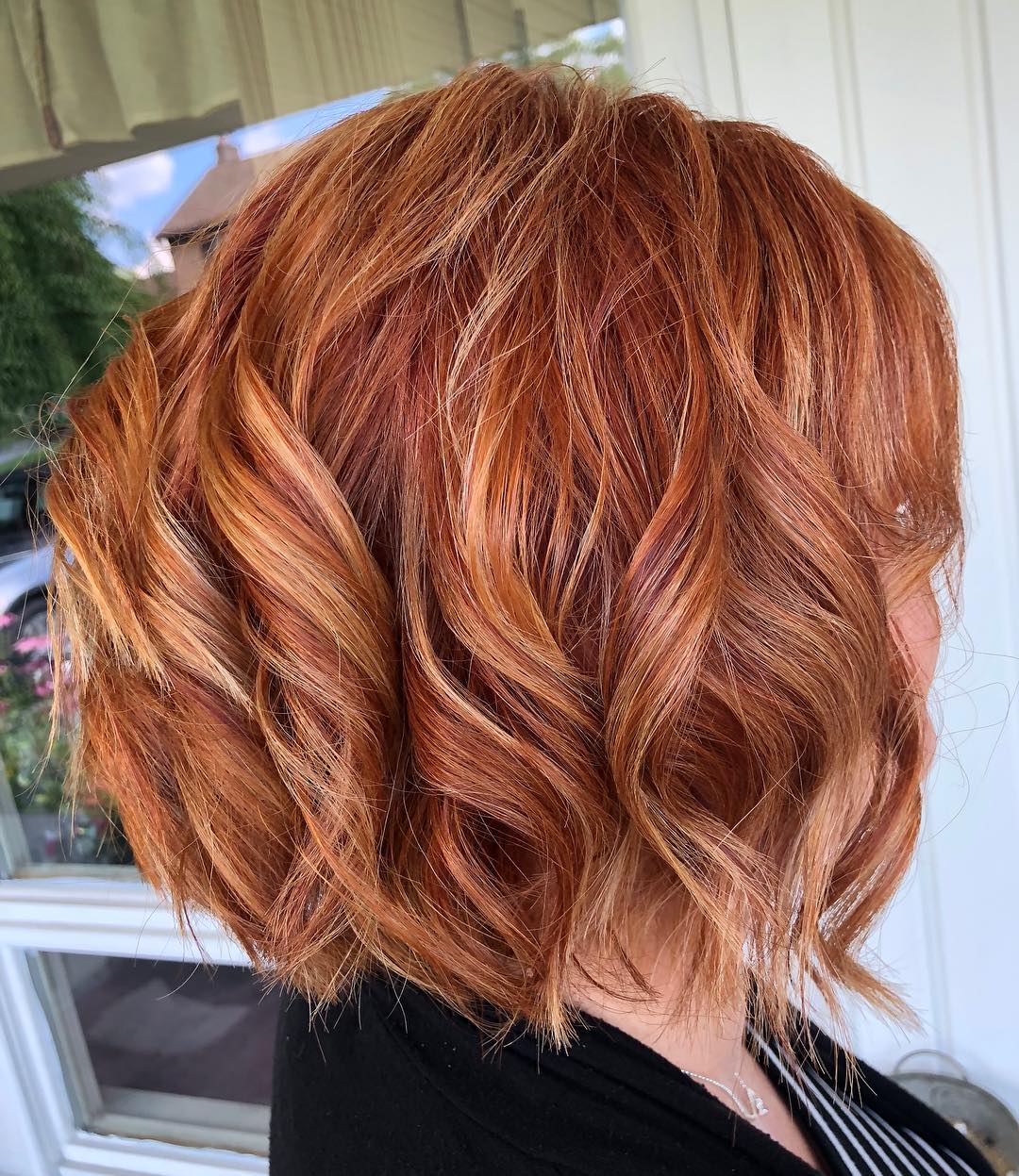 Copper Hair amongst Strawberry Blonde Highlights.