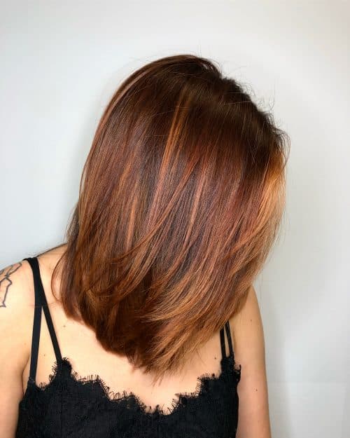 Warm Brown Hair with Copper Highlights