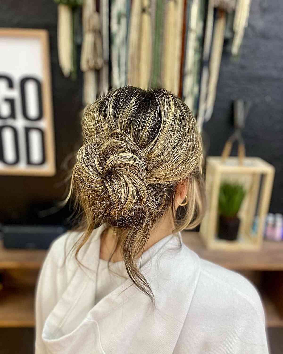 Cowgirl-Style Loose Bun on Thick Hair