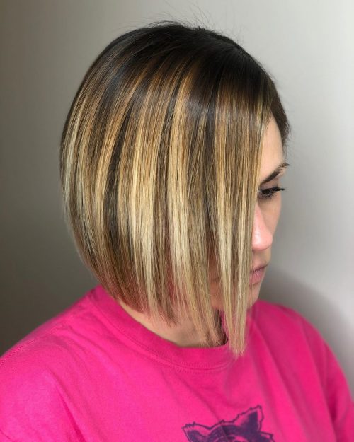 Creamy Caramel Highlights on Short Hair