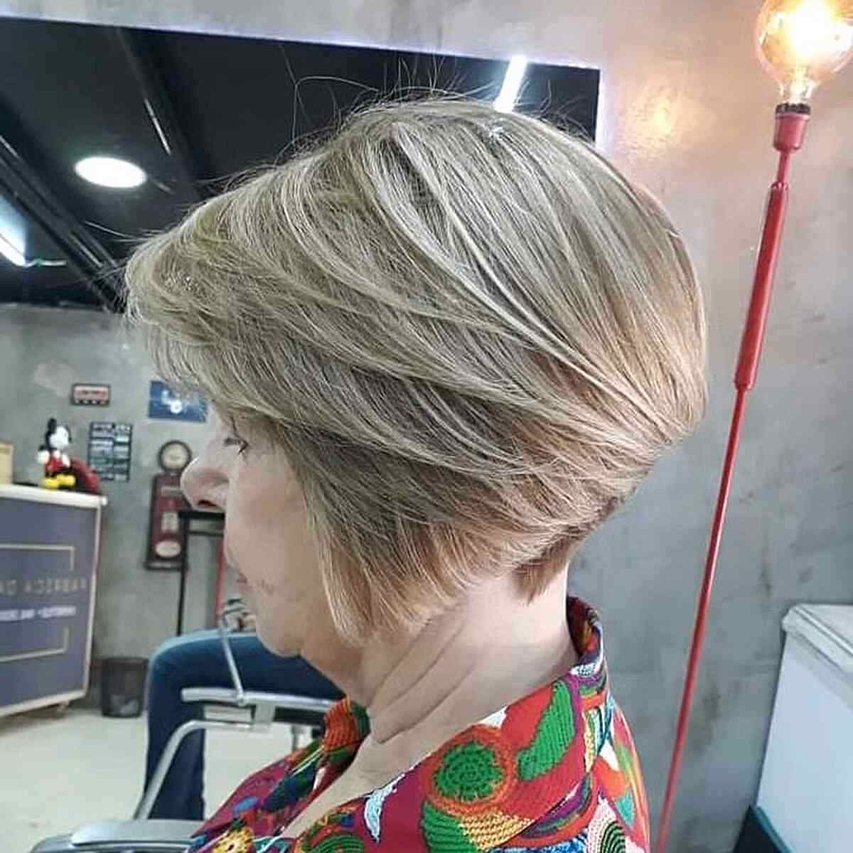 Cropped Pixie Bob with Subtle Layers on Women Over 70
