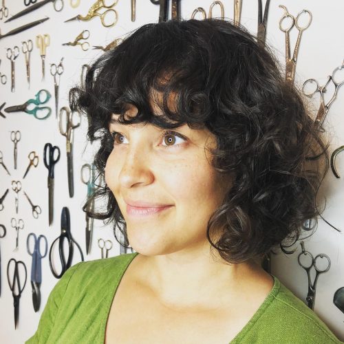Curly Bob with Bangs
