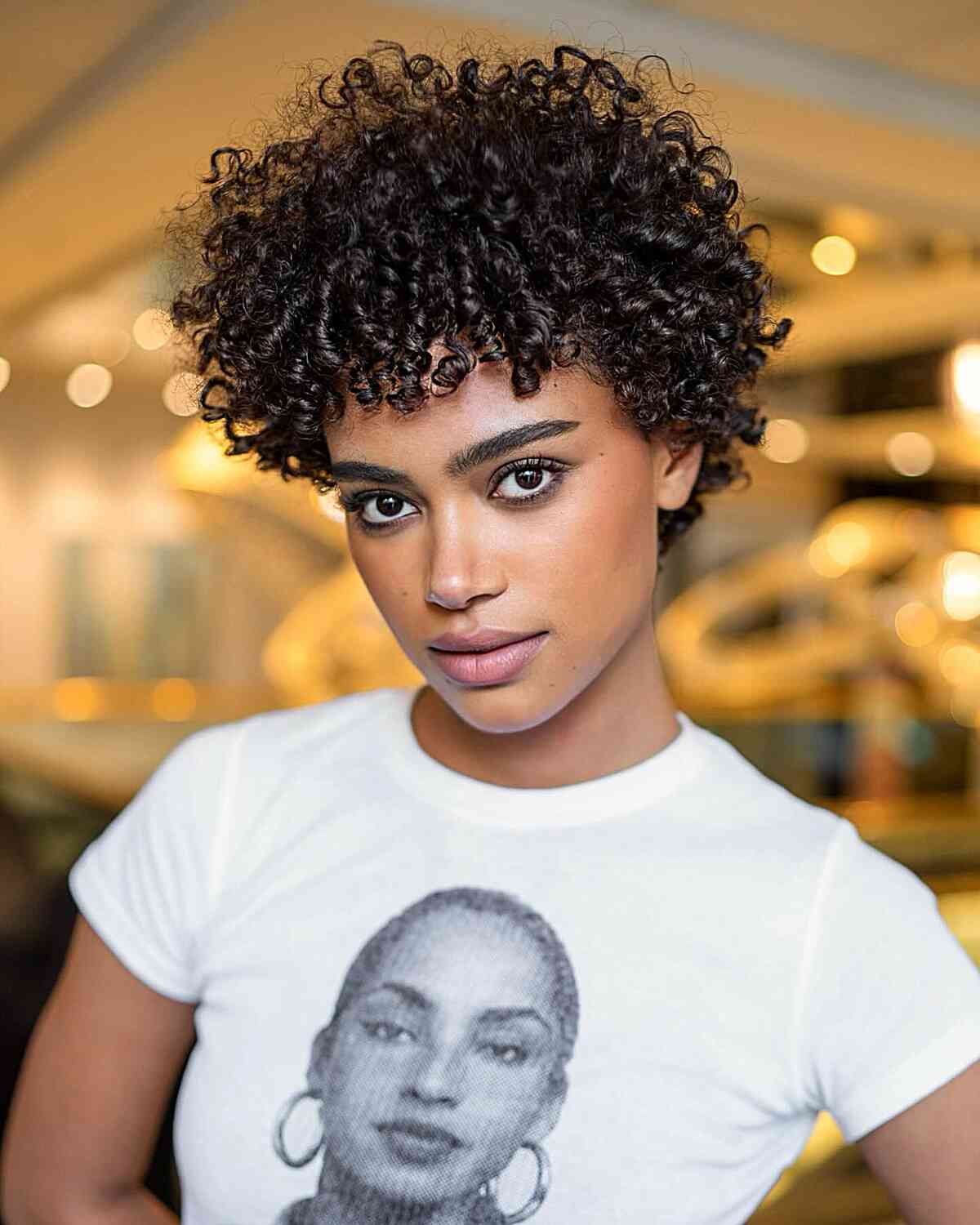 Curly Short Ringlets with Bangs