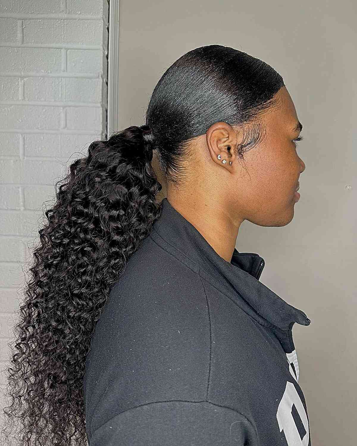 Long Curly Weave Ponytail for Black Women
