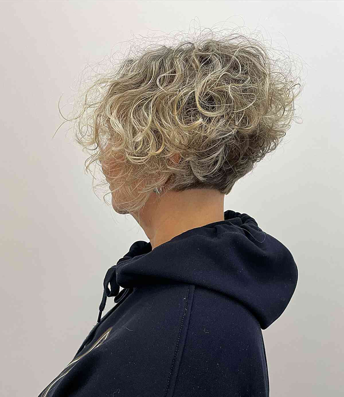 Curly Wedge Stacked Pixie Bob