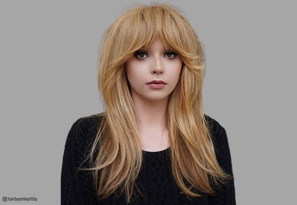 Image of Bardot shag with blunt bangs