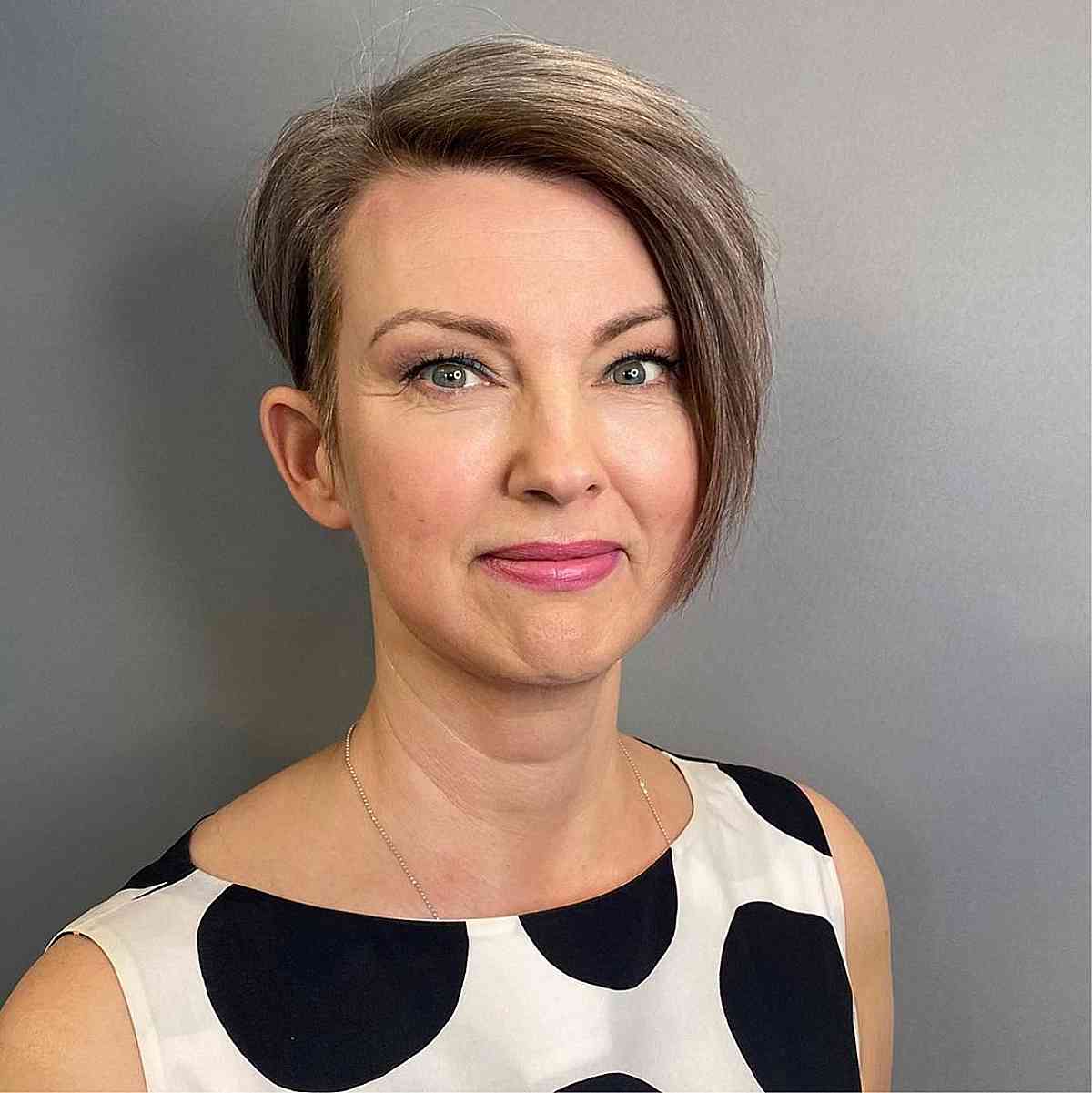 Cute Perfectly Blended Asymmetrical Pixie