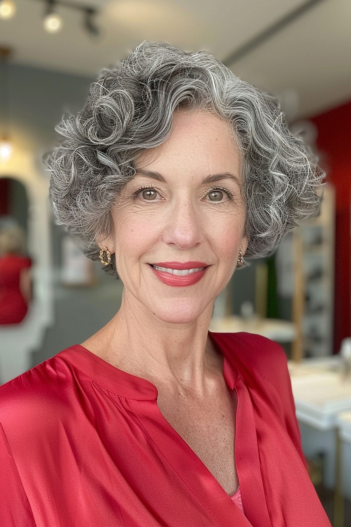cute short curly bob hairstyle