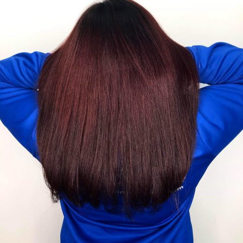 Dark ruby-red pilus transcends the listing of the most pop as well as fashionable fashion colors this yr nineteen Shockingly Pretty Dark Red Hair Color Ideas